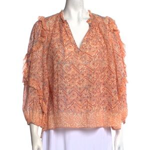 Ulla Johnson Floral V-Neck Top - size S